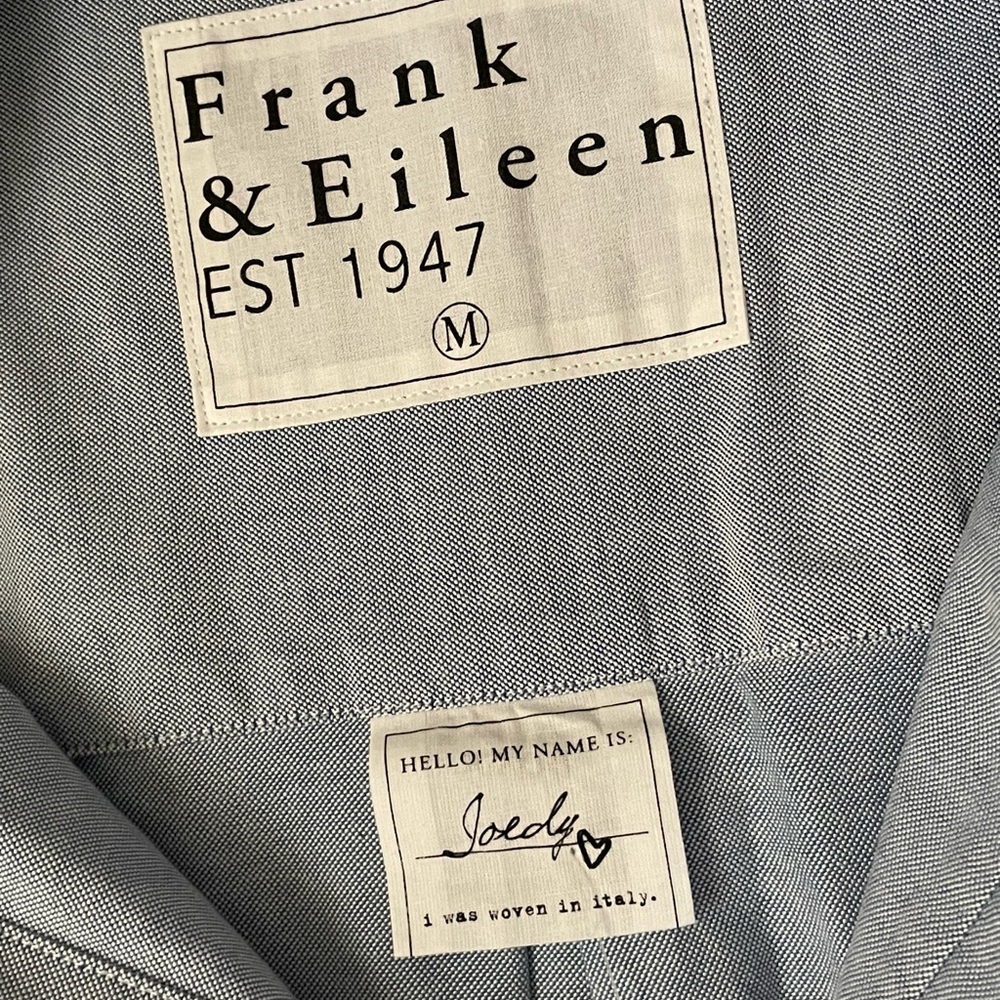 Frank & Eileen Joedy button down boyfriend shirt in blue - Picture 8 of 16